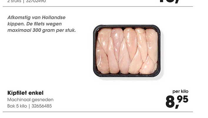 Kipfilet enkel - Machinaal gesneden