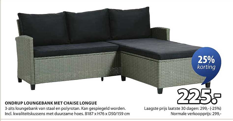 ONDRUP LOUNGEBANK MET CHAISE LONGUE