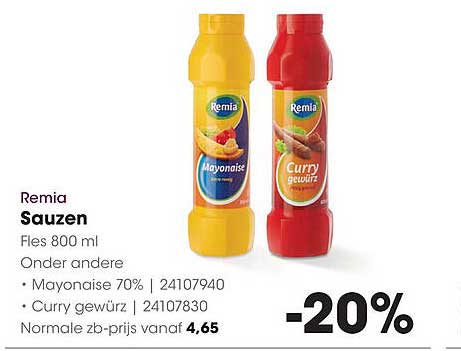 Remia Sauzen 800 ml -20%