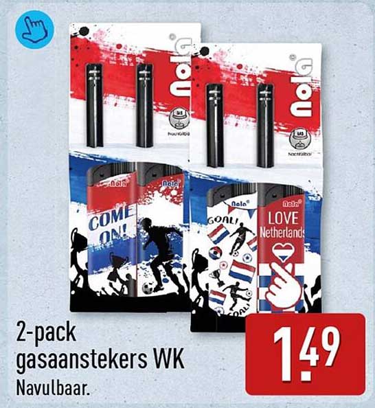 2-pack gasaanstekers WK Navulbaar