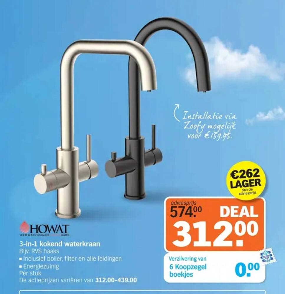 3-in-1 kokend waterkraan