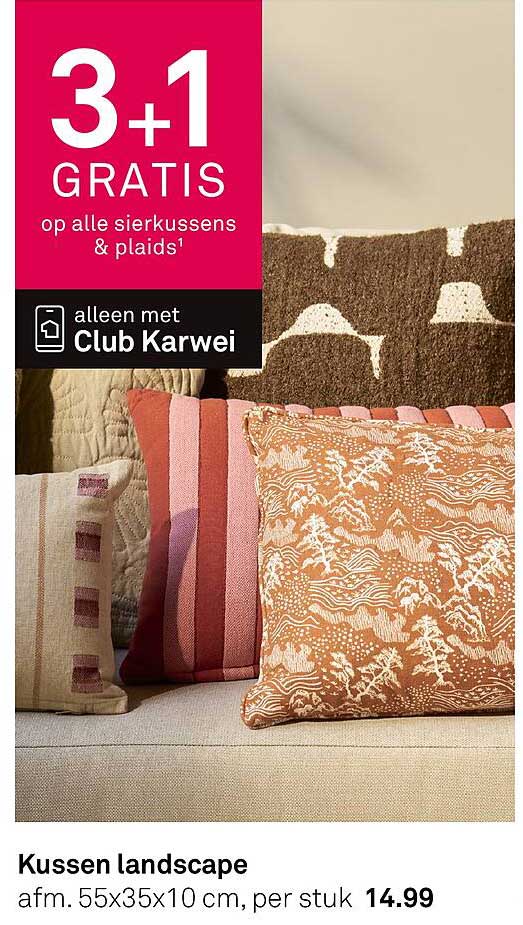 3+1 GRATIS op alle sierkussens & plaids¹
