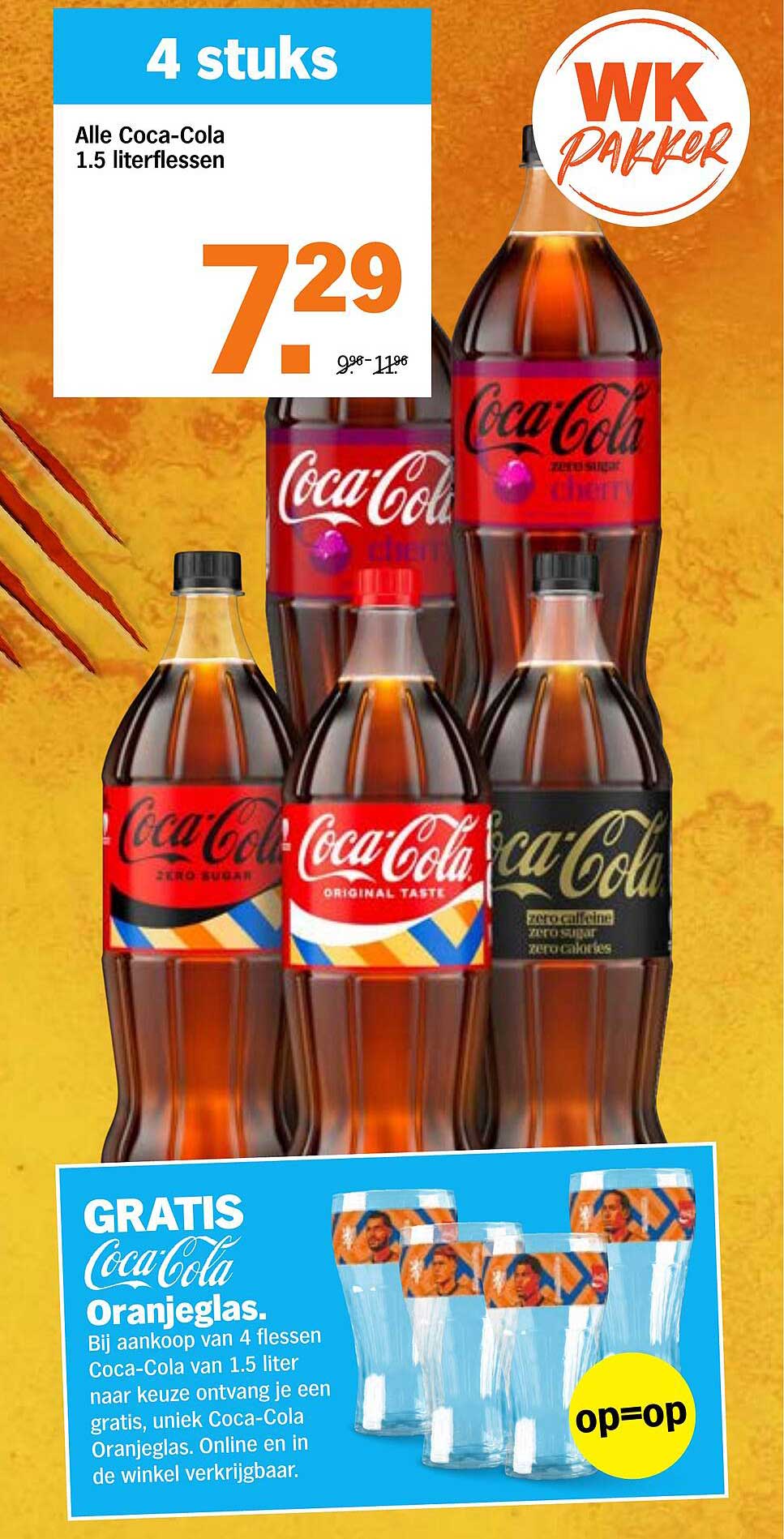 4 stuks Alle Coca-Cola 1.5 literflessen