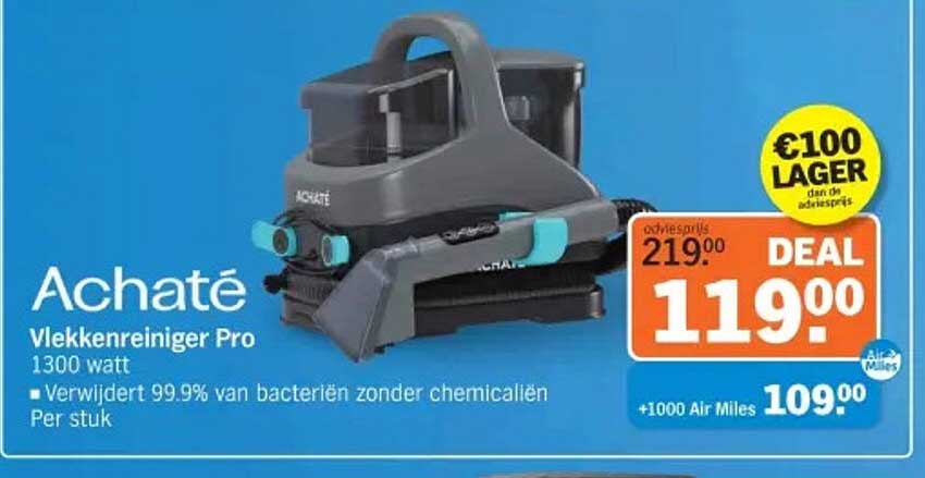 Achaté Vlekkenreiniger Pro 1300 watt