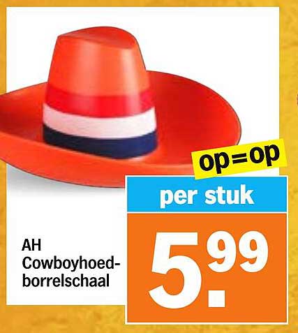 AH Cowboyhoed-borrelschaal op=op