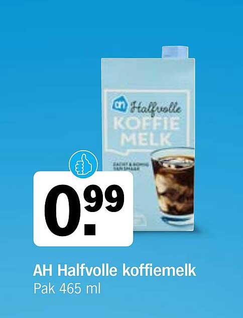 AH Halvolle koffiemelk Pak 465 ml