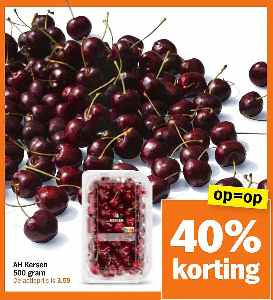 AH Kersen 500 gram op=op 40% korting