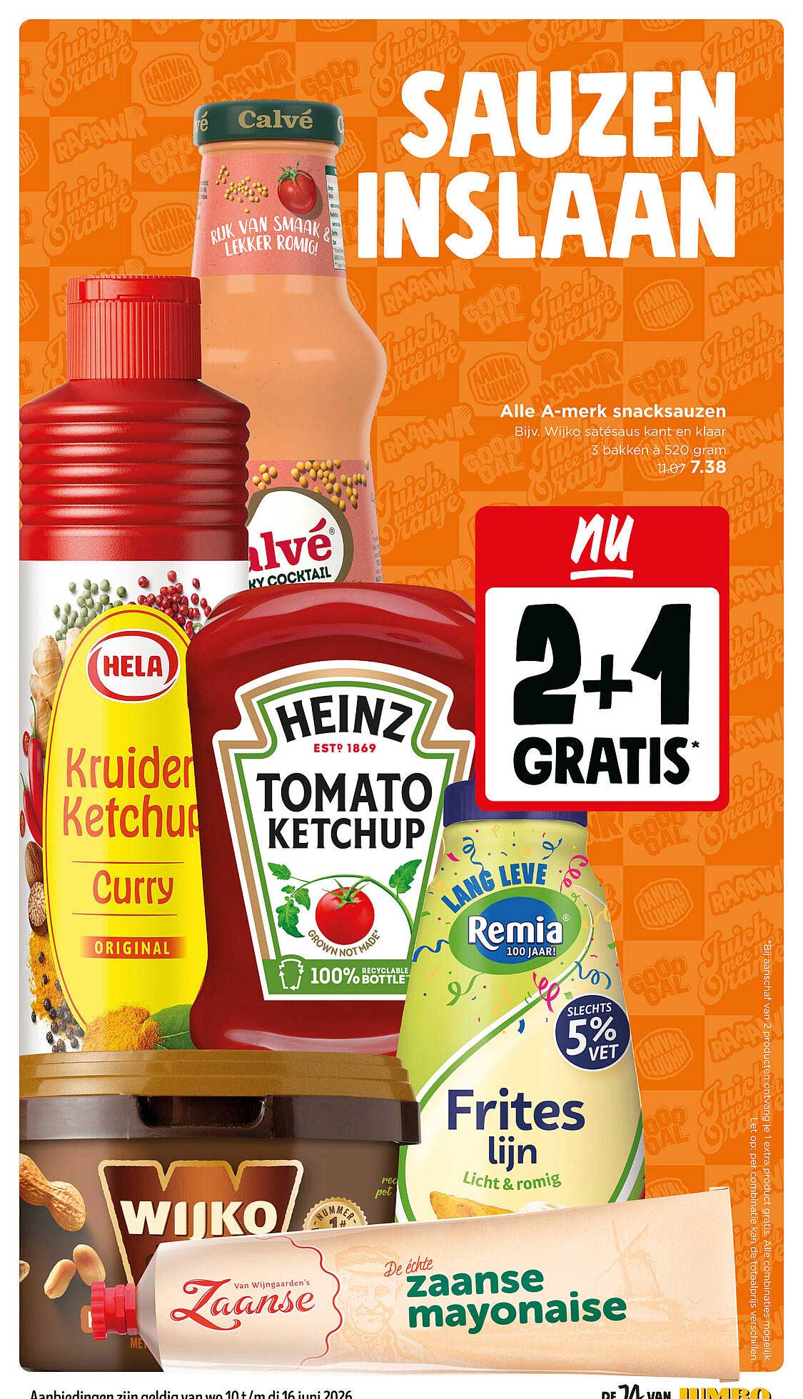 Alle A-merk snacksauzen 2+1 gratis