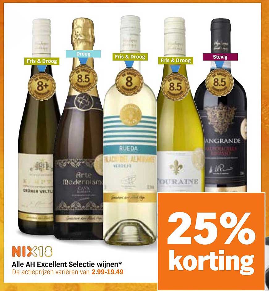 Alle AH Excellent Selectie wijnen* 25% korting