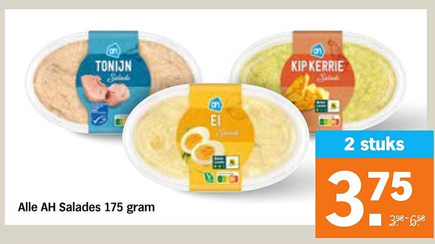 Alle AH Salades 175 gram 2 stuks
