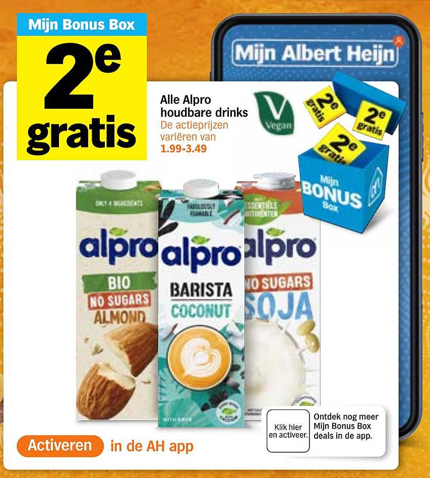 Alle Alpro houdbare drinks 2e gratis
