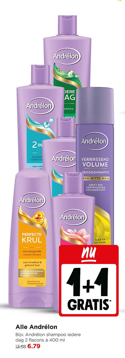Alle Andrélon 1+1 gratis