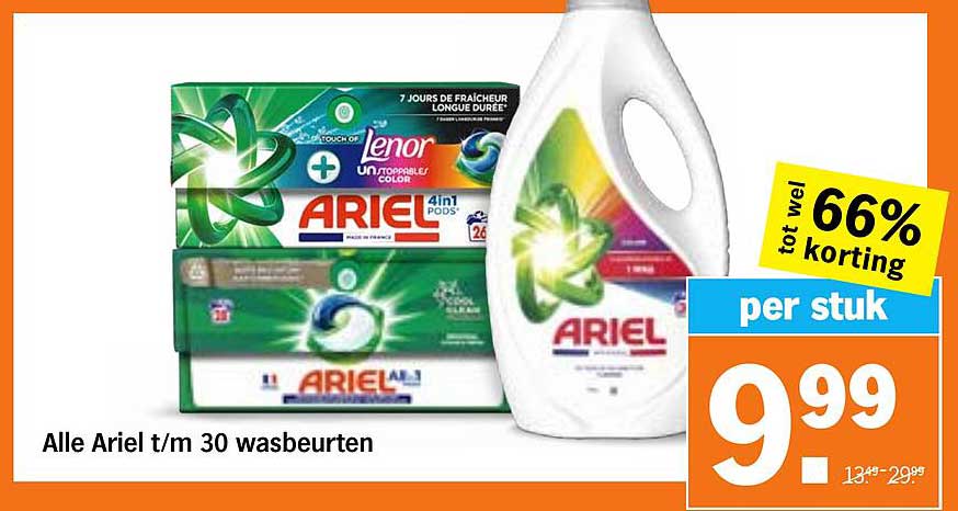 Alle Ariel t/m 30 wasbeurten