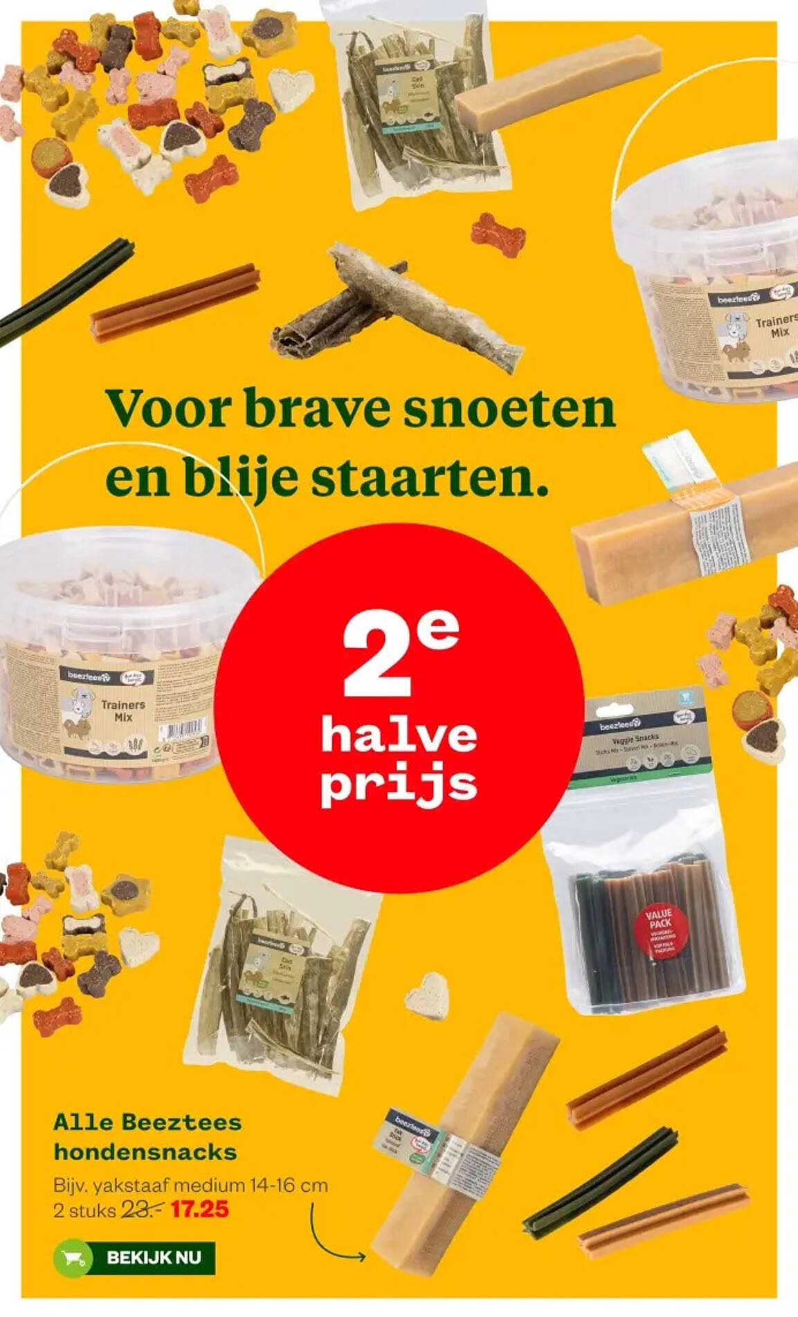 Alle Beeztees hondensnacks 2e halve prijs