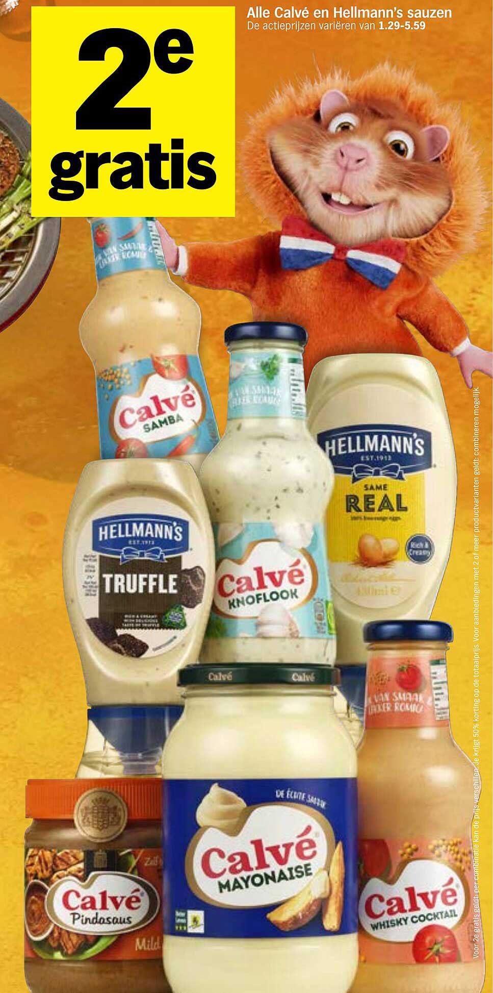 Alle Calvé en Hellmann's sauzen 2e gratis