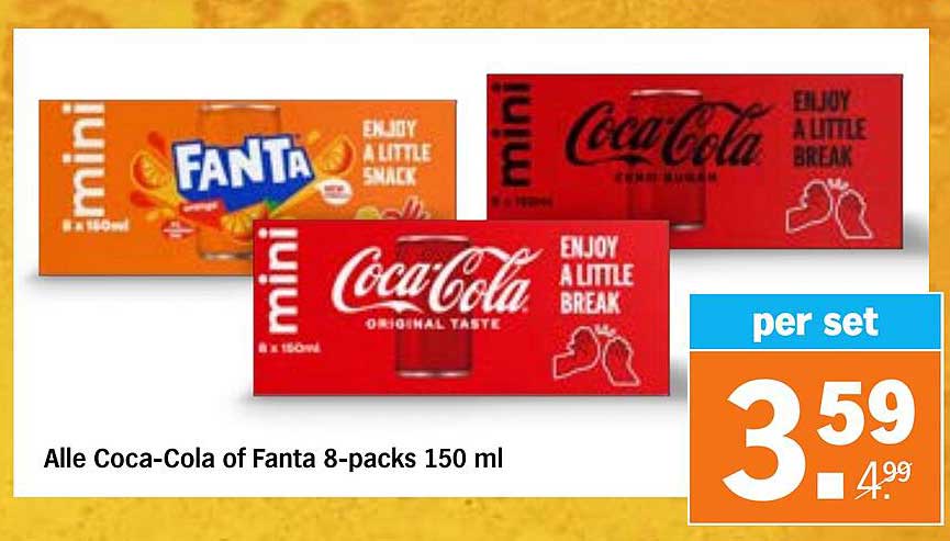 Alle Coca-Cola of Fanta 8-packs 150 ml