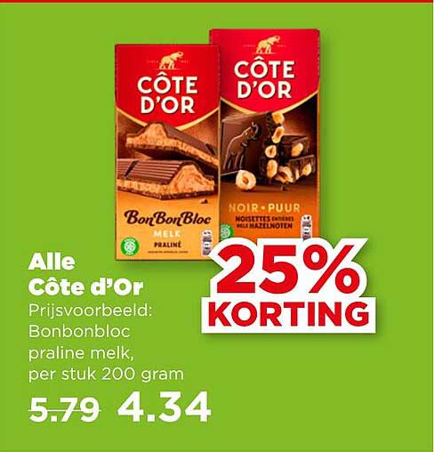 Alle Côte d'Or 25% KORTING