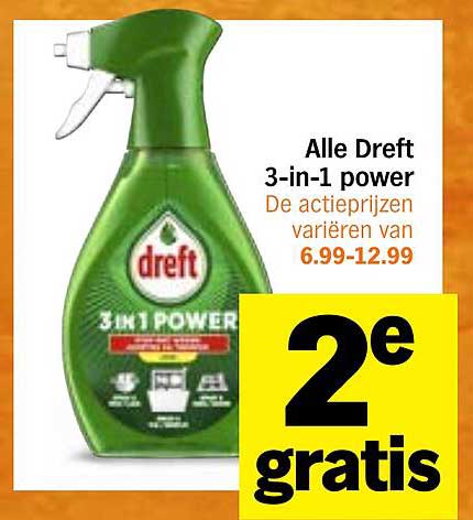 Alle Dreft 3-in-1 power 2e gratis