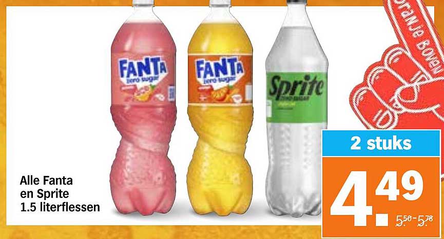 Alle Fanta en Sprite 1.5 literflessen