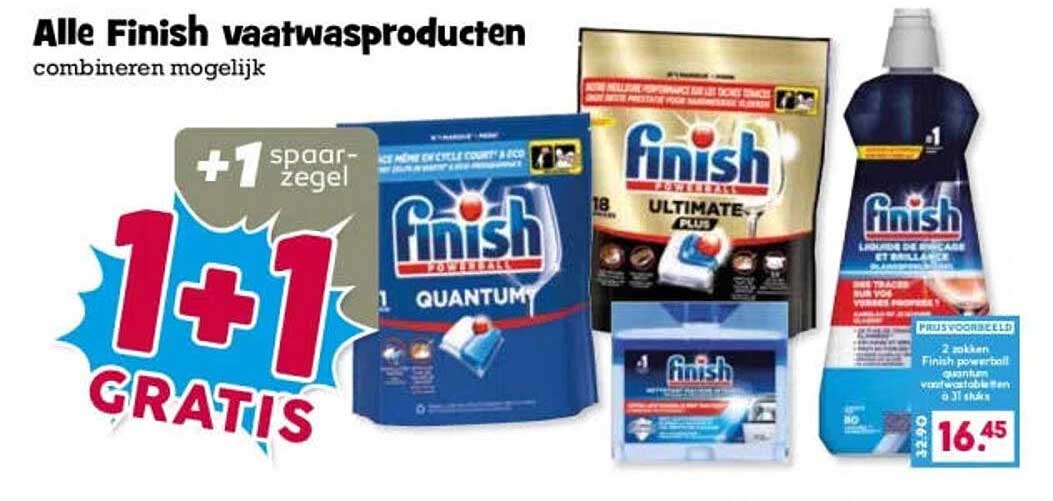 Alle Finish vaatwasproducten combineren mogelijk 1+1 GRATIS