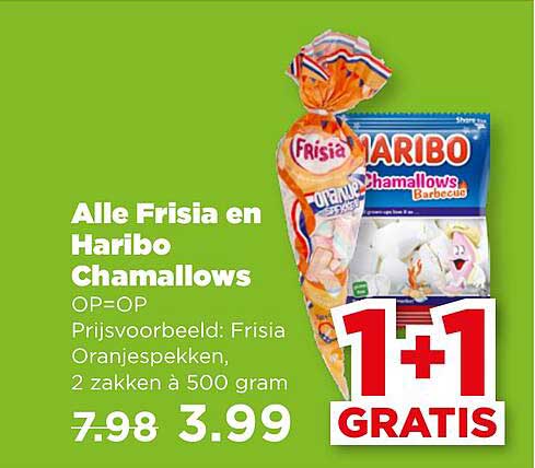 Alle Frisia en Haribo Chamallows 1+1 GRATIS