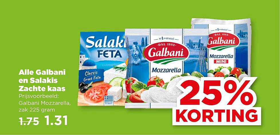 Alle Galbani en Salakis Zachte kaas 25% korting