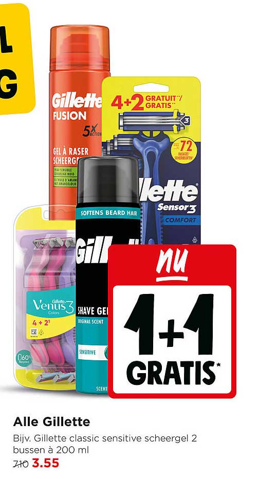Alle Gillette 1+1 gratis