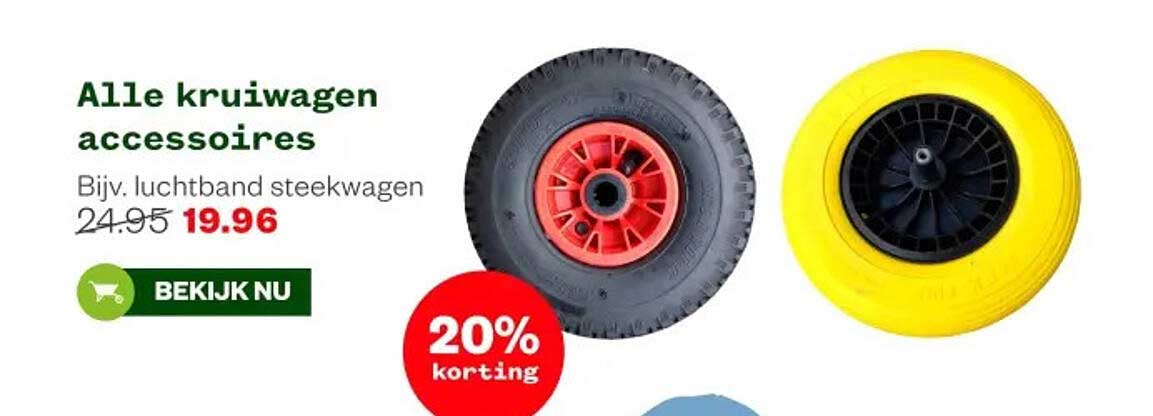 Alle kruiwagen accessoires Bijv. luchtband steekwagen 20% korting