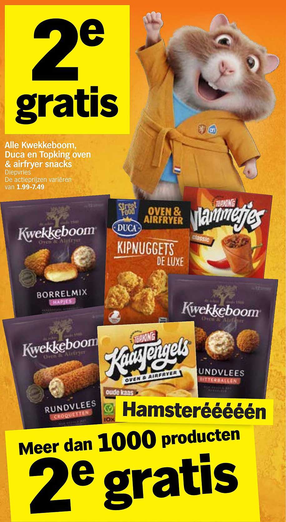 Alle Kwekeboom, Duca en Topking oven & airfryer snacks 2e gratis