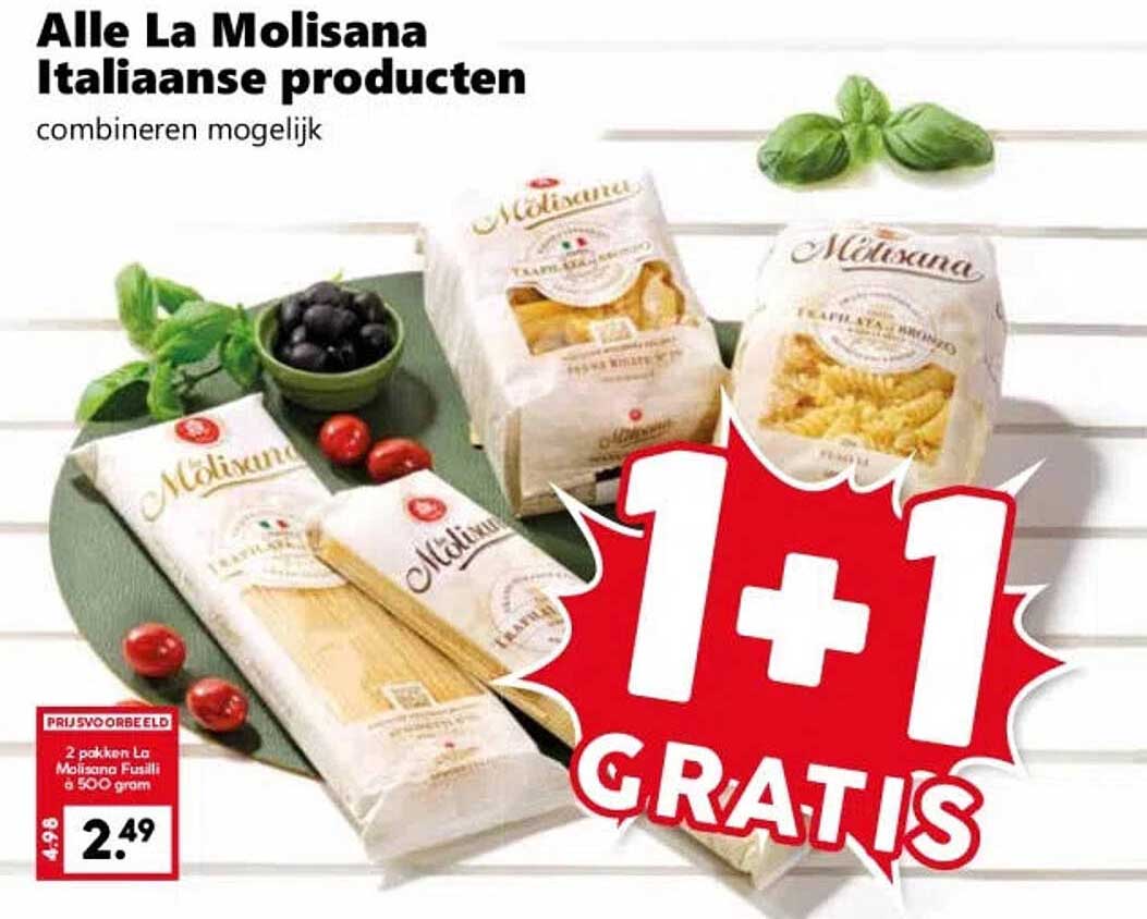 Alle La Molisana Italiaanse producten combineren mogelijk 1+1 GRATIS