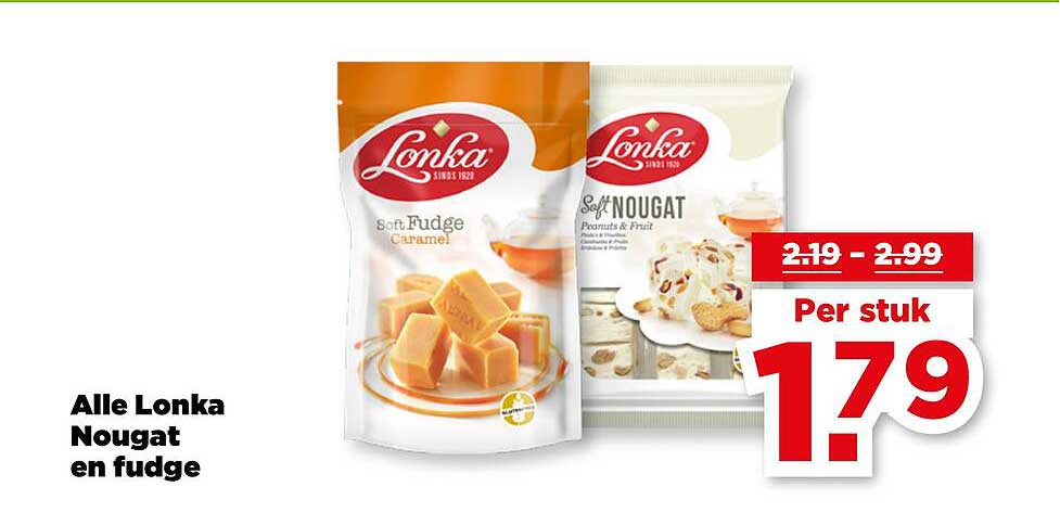 Alle Lonka Nougat en fudge