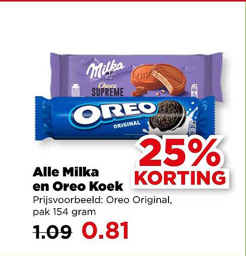 Alle Milka en Oreo Koek 25% KORTING