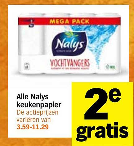 Alle Nalys keukenpapier 2e gratis