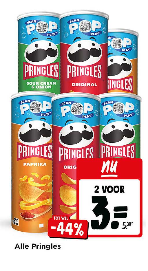 Alle Pringles 2 voor 3. = tot wel -44%