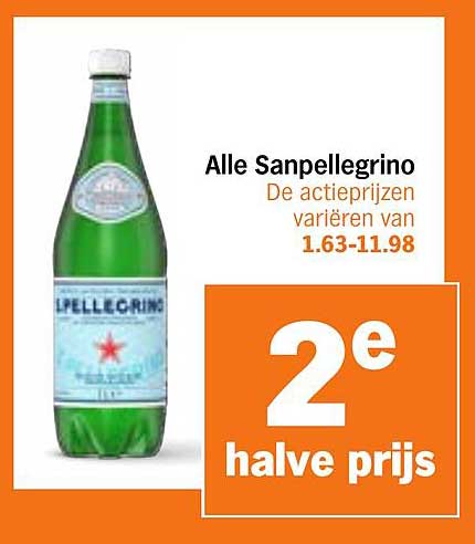 Alle Sanpellegrino 2e halve prijs