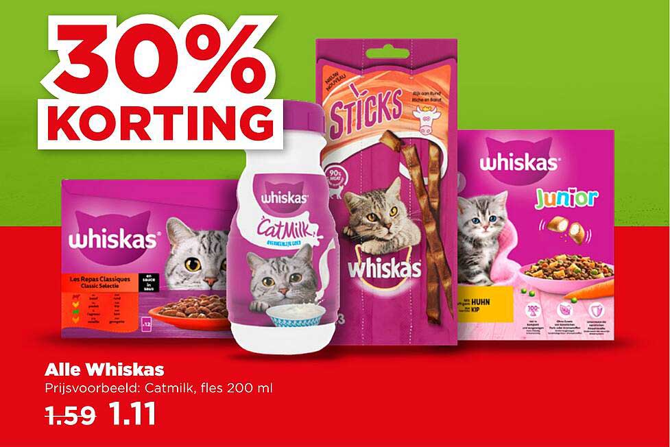 Alle Whiskas 30% KORTING