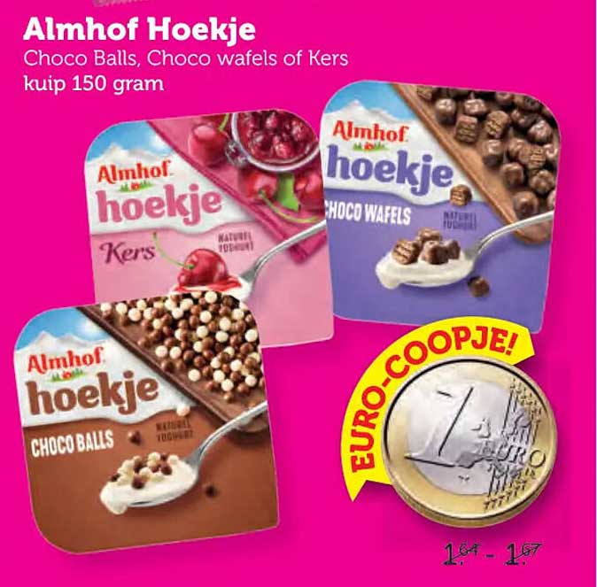 Almhof Hoekje Choco Balls, Choco wafels of Kers kuip 150 gram