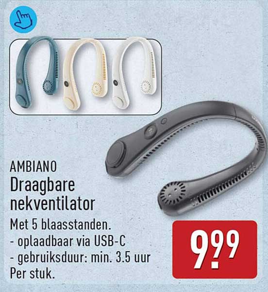 AMBIANO Draagbare nekventilator