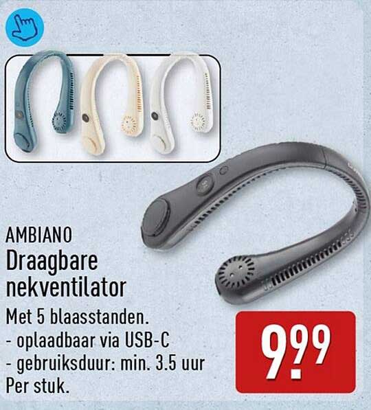 AMBIANO Draagbare nekventilator