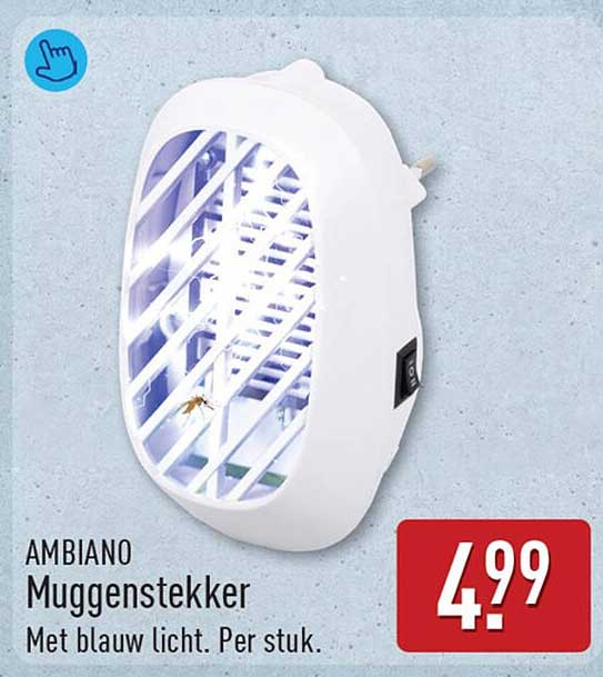 AMBIANO Muggenstekker Met blauw licht. Per stuk.