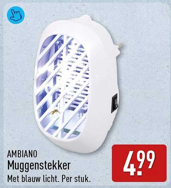 AMBIANO Muggenstekker Met blauw licht. Per stuk.