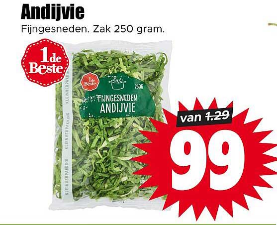 Andijvie Fijngesneden, Zak 250 gram.