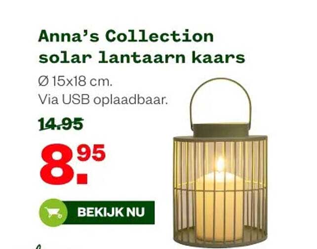 Anna’s Collection solar lantaarn kaars