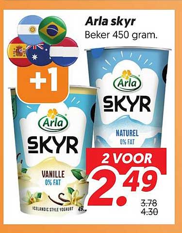 Arla skyr Beker 450 gram +1