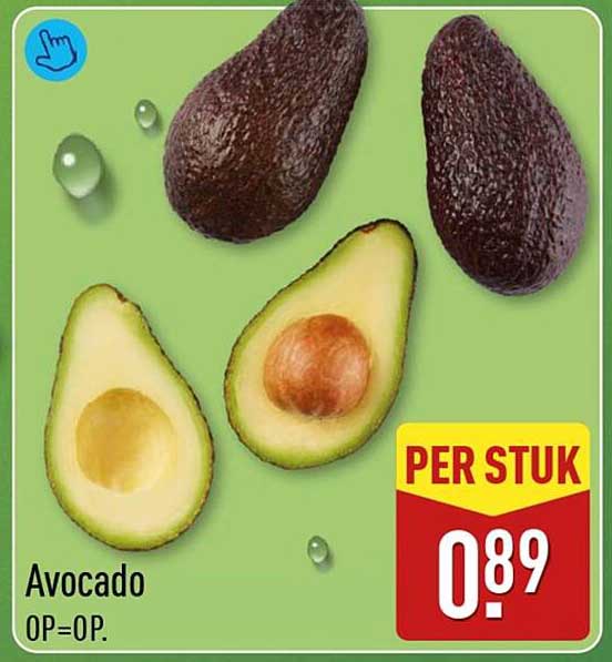 Avocado 0P=OP. PER STUK