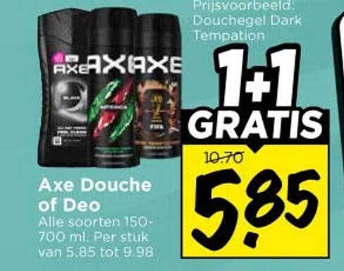 Axe Douche of Deo 1+1 GRATIS