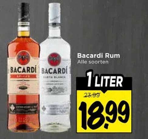 Bacardi Rum Alle soorten 1 liter