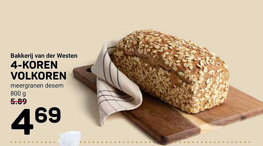 Bakkerij van der Westen 4-KOREN VOLKOREN meergranen desem 800 g