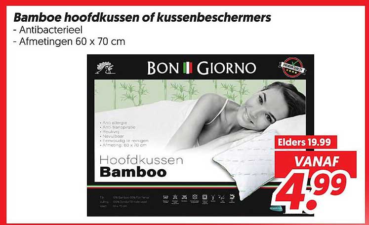 Bamboo hoofdkussen of kussenbeschermers