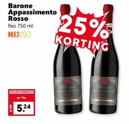 Barone Appassimento Rosso fles 750 ml. 25% KORTING